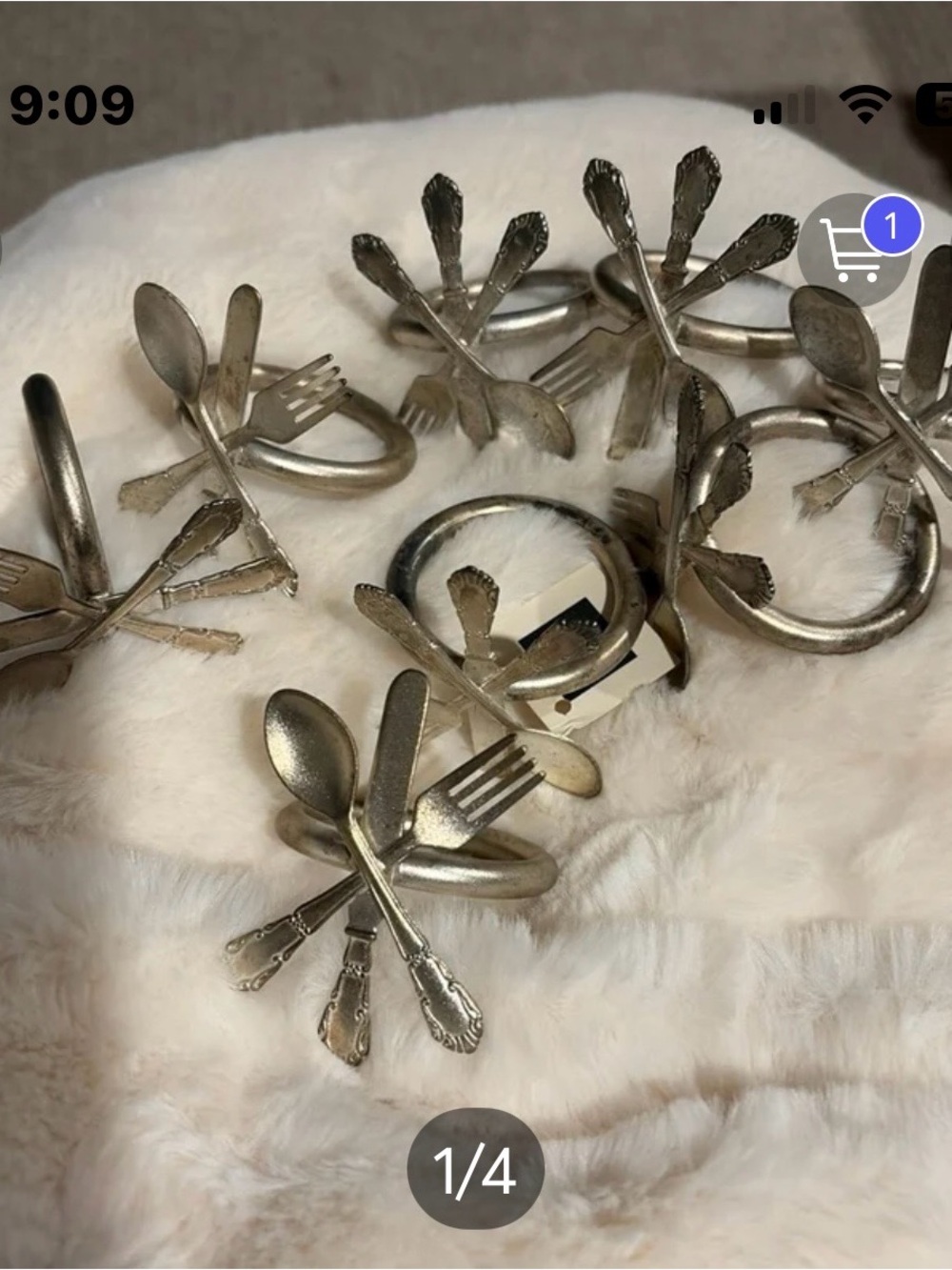 Vintage silver plated Cutlery Napkin Rings set of 8